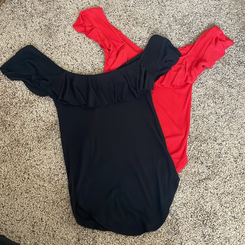 Free people Ribbed off the shoulder tops